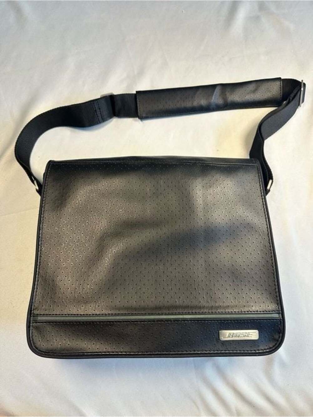 Bose Black Perforated Messenger Bag with Shoulder Strap